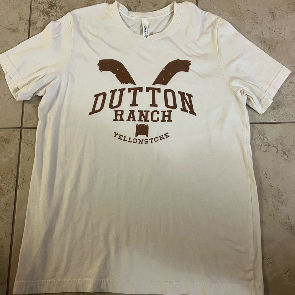 Bella Canvas Women’s Cream Dutton Ranch Tee Size Large